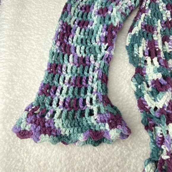 Handmade Crochet Sweater Top Women S Multicolor Boho Festival‎ Hippie Fairycore - Picture 8 of 13